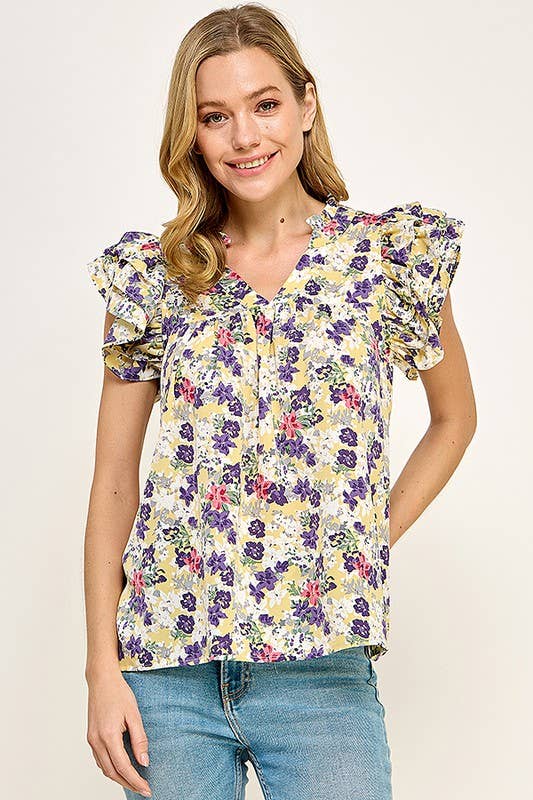 Bella Floral V-Neck Blouse