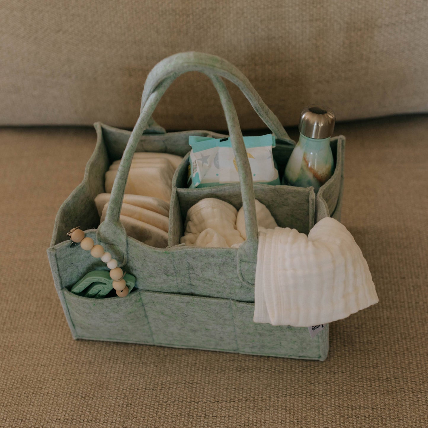Parker Baby Co. - Diaper Caddy in Sage Green