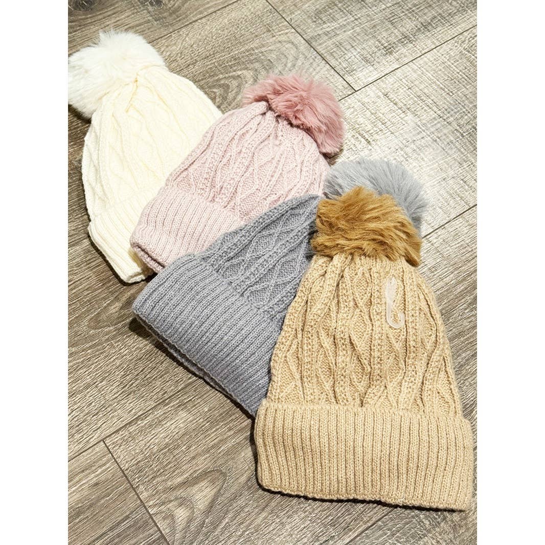 (SALE) Bailee Cable Knit Beanie