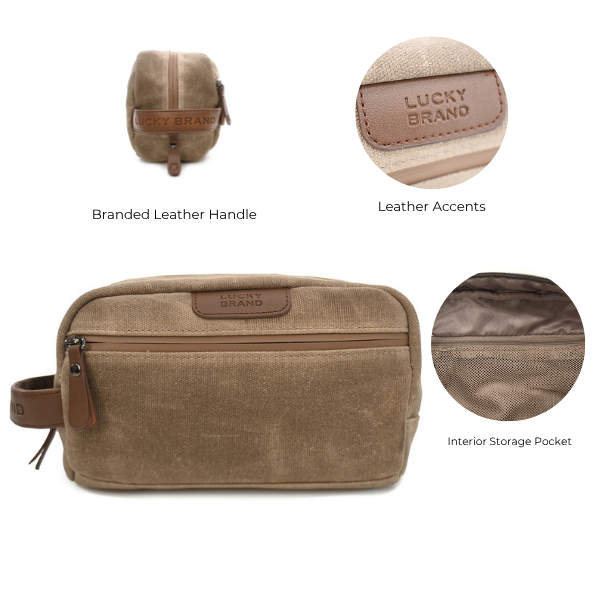 Lucky Brand - Men’s Brown Canvas Toiletry Bag