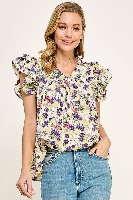 Bella Floral V-Neck Blouse