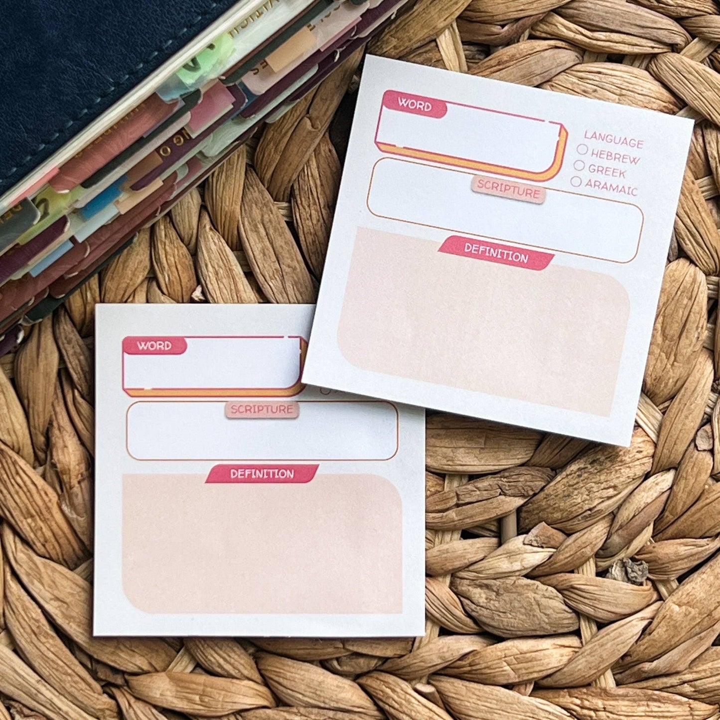 Pink & Beige - Bible Study Sticky Note Set
