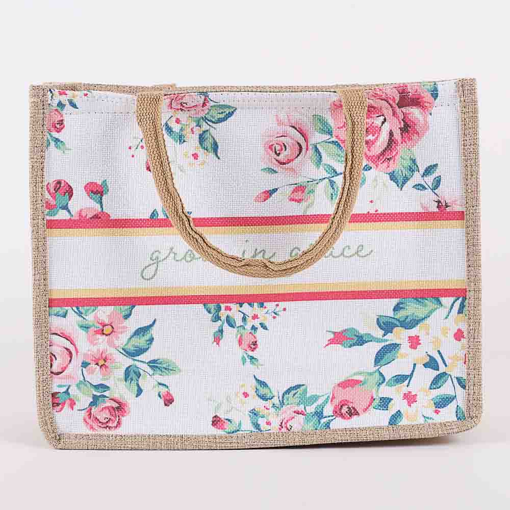 Canvas Tote - Grow in Grace - Floral