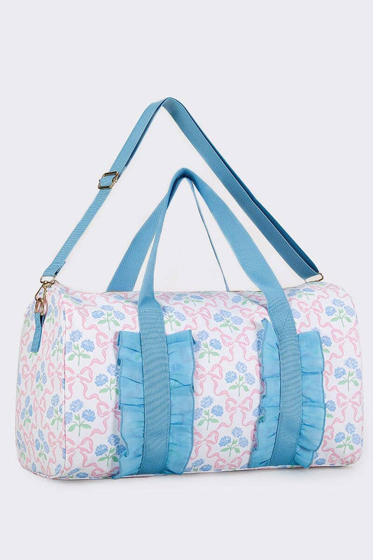 Hydrangea Bows Canvas Duffle Bag