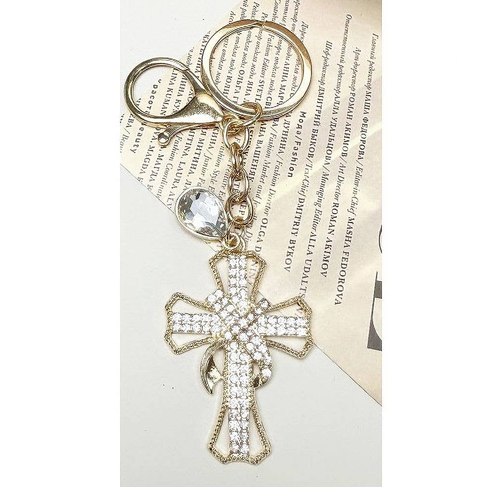 Bling Cross Key Chain