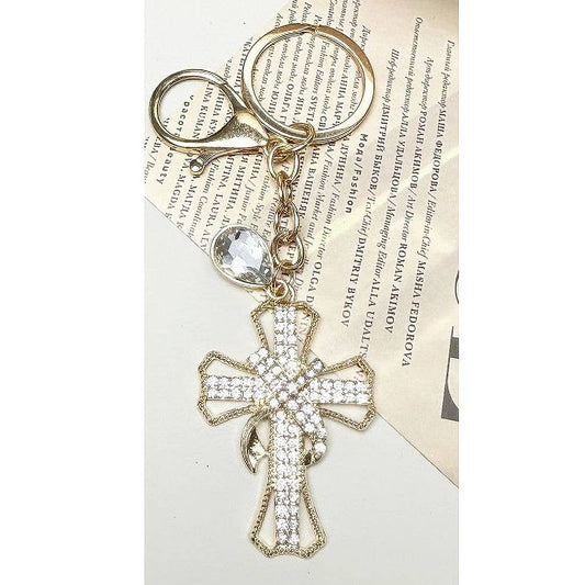 Bling Cross Key Chain