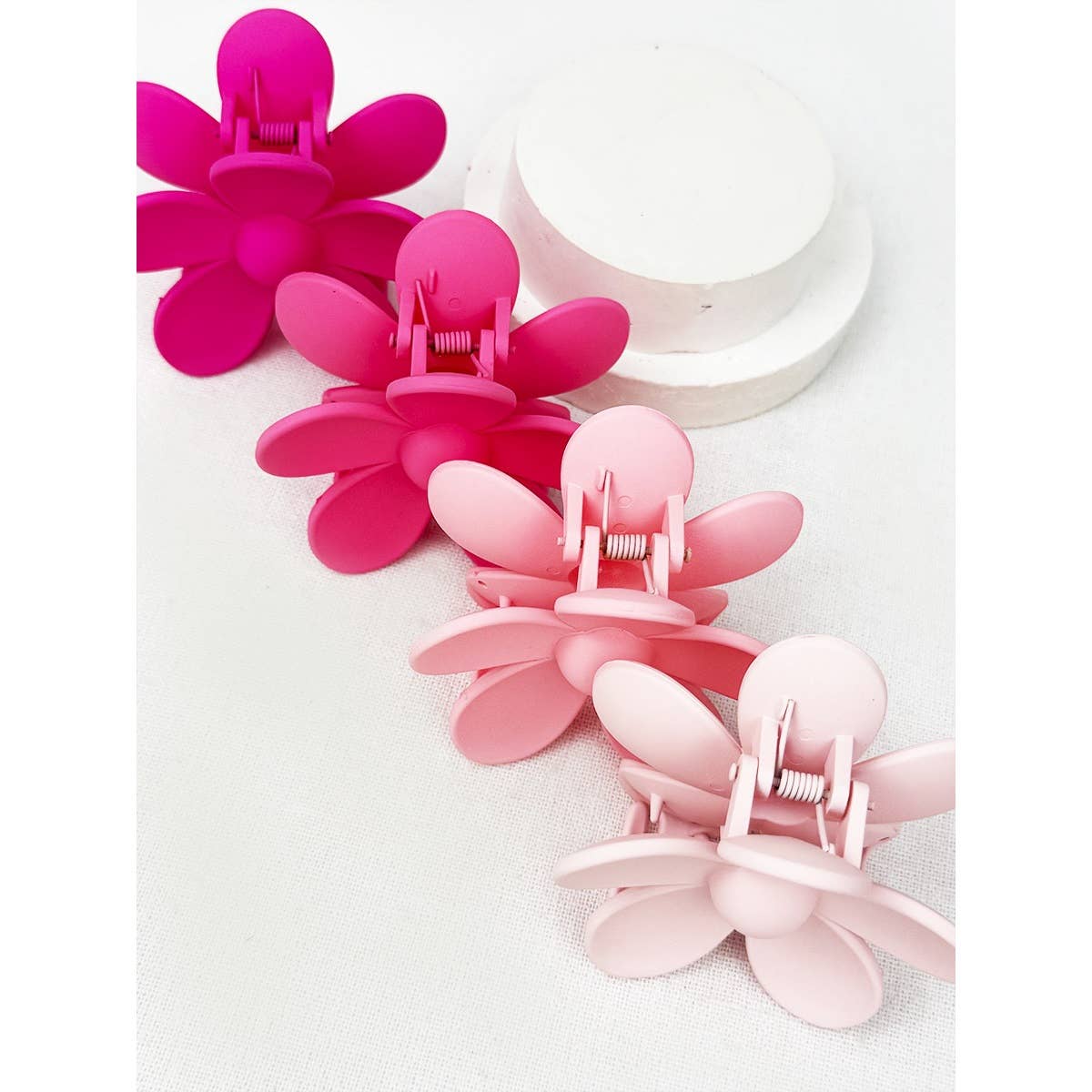 Pink Daisy Flower Hair Clips