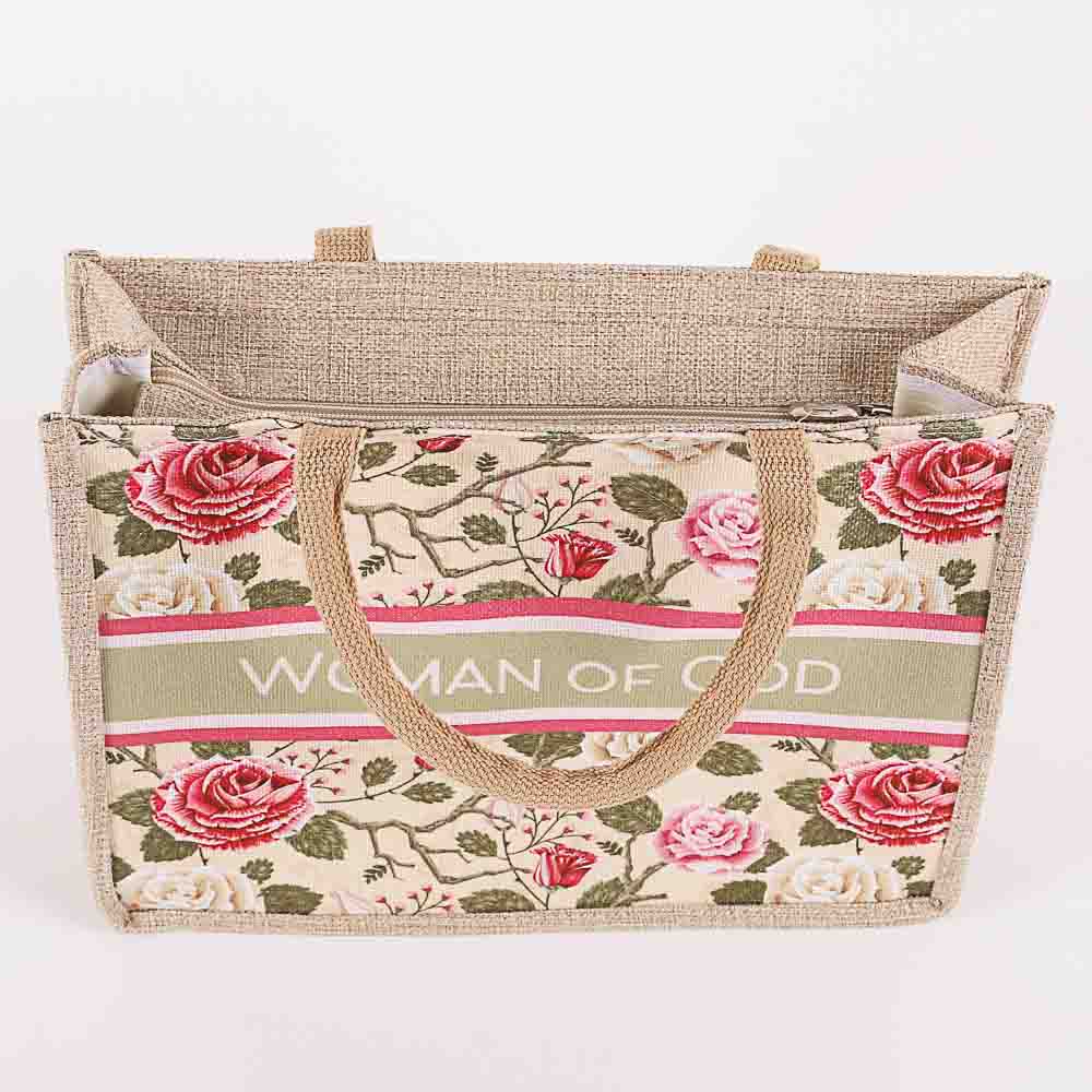 Canvas Tote - Woman of God - Floral