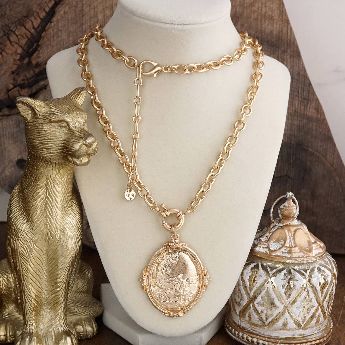 Delilah Long Horse Pendant Necklace