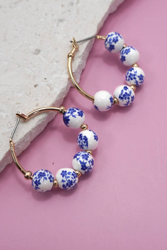 Elle Porcelain Hoop Earrings