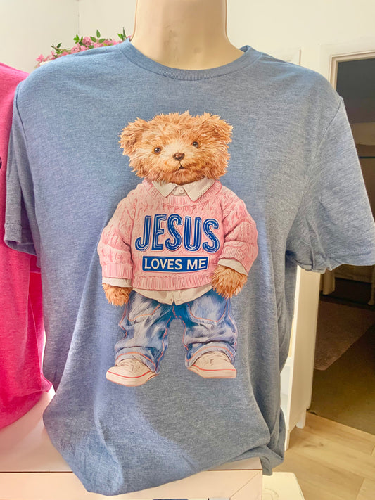 Jesus Loves Me Teddy Bear Tee