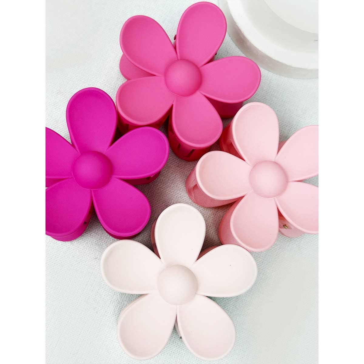 Pink Daisy Flower Hair Clips