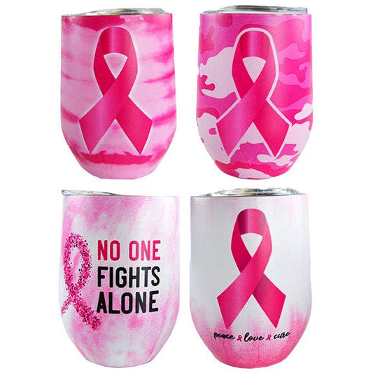 Breast Cancer Awareness 12 oz Insulated Wine Cup