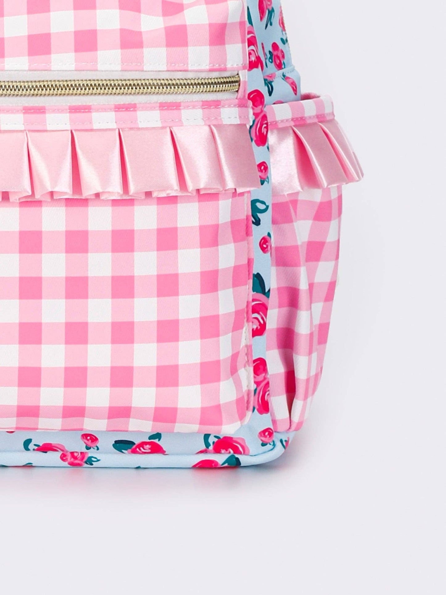 Gingham Ruffle Flower Mini Backpack