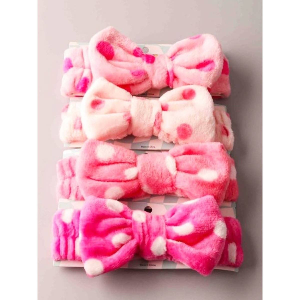 Pink Polkadot Dotted Fluffy Headband