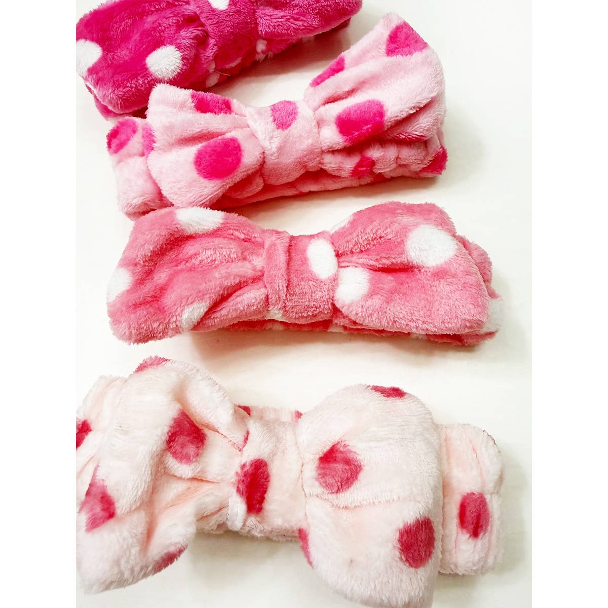 Pink Polkadot Dotted Fluffy Headband