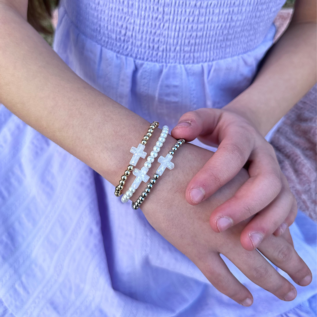 Petite Holy Water Cross Bracelet