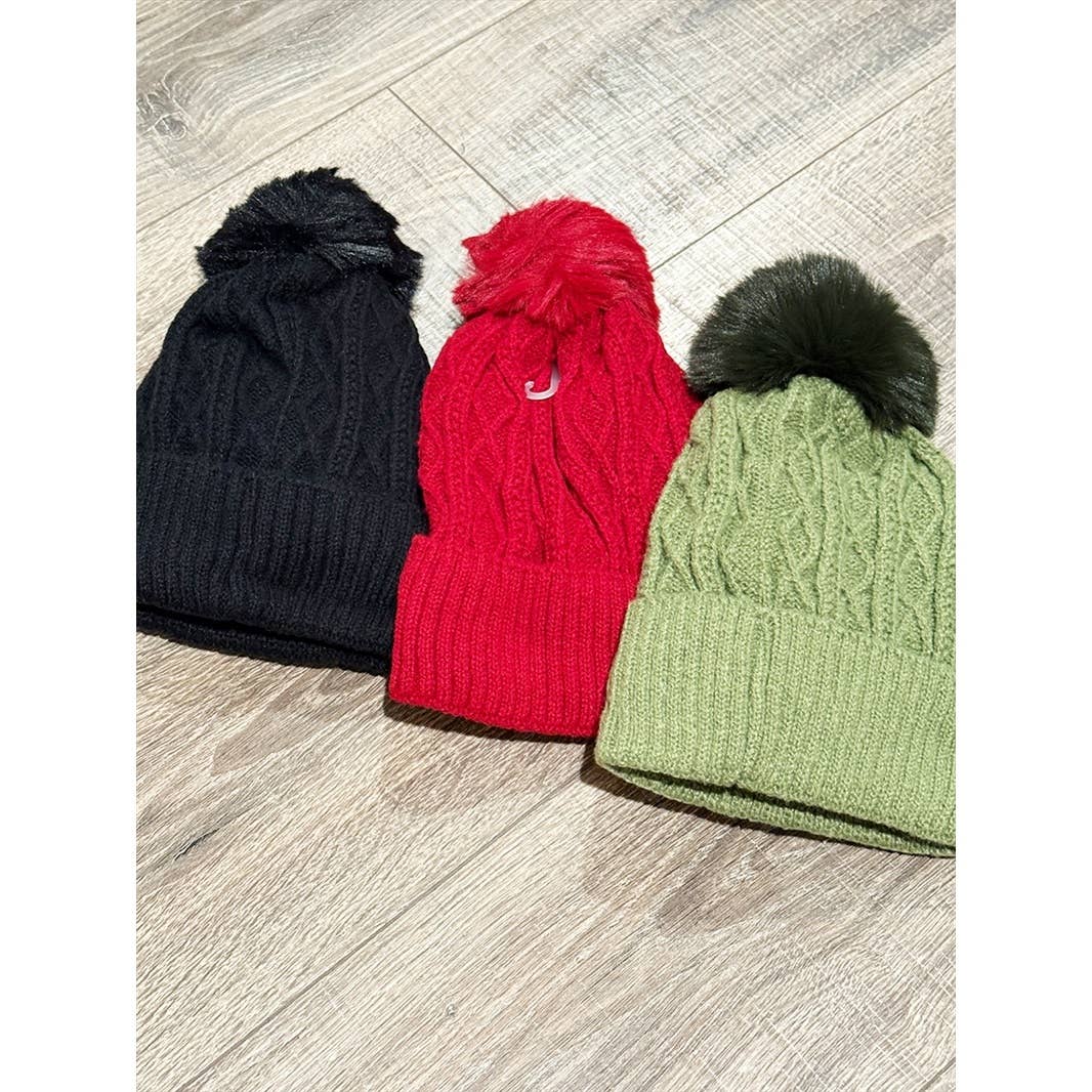 (SALE) Bailee Cable Knit Beanie