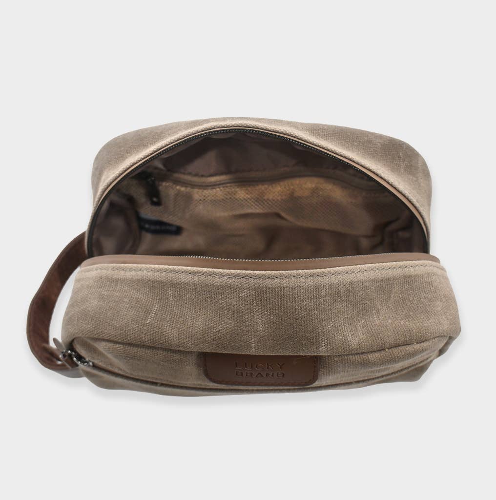 Lucky Brand - Men’s Brown Canvas Toiletry Bag