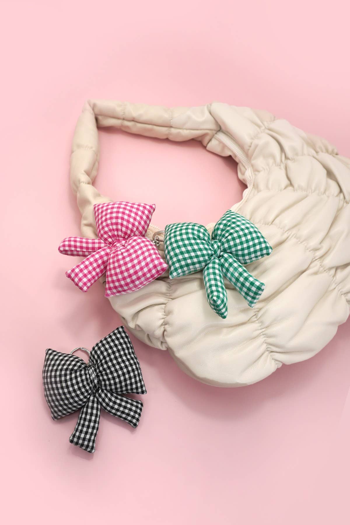 Gingham Bow Keychain