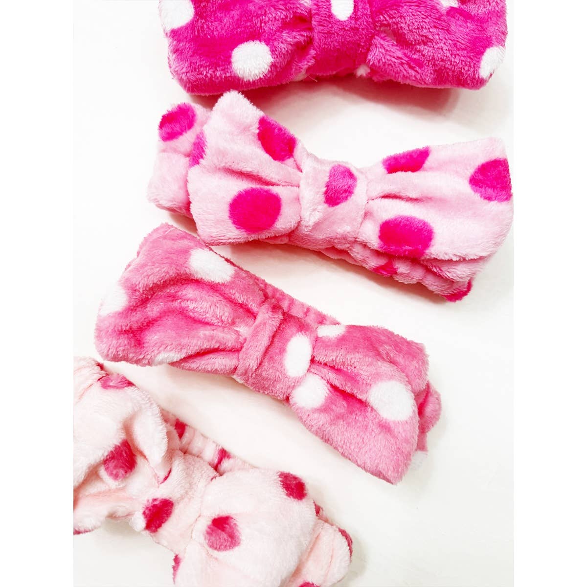 Pink Polkadot Dotted Fluffy Headband