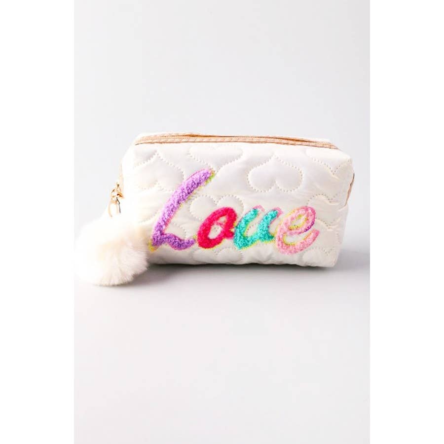 Love Quilted Box Cosmetic Bag