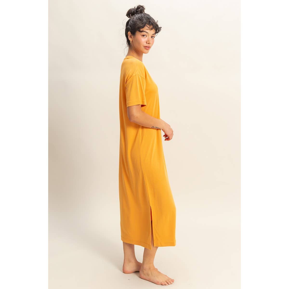 Raquel Side Slit T-Shirt Midi Dress