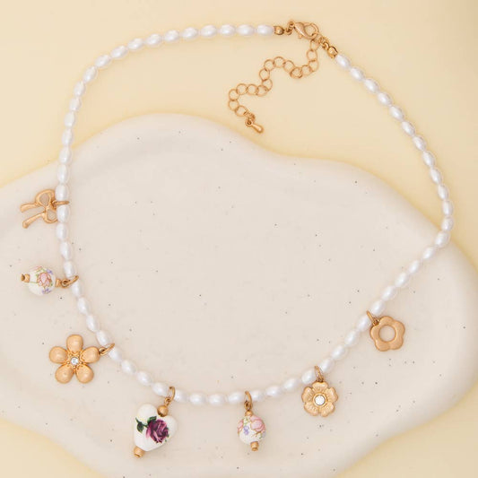 Taelyn Charmed Pearl Necklace