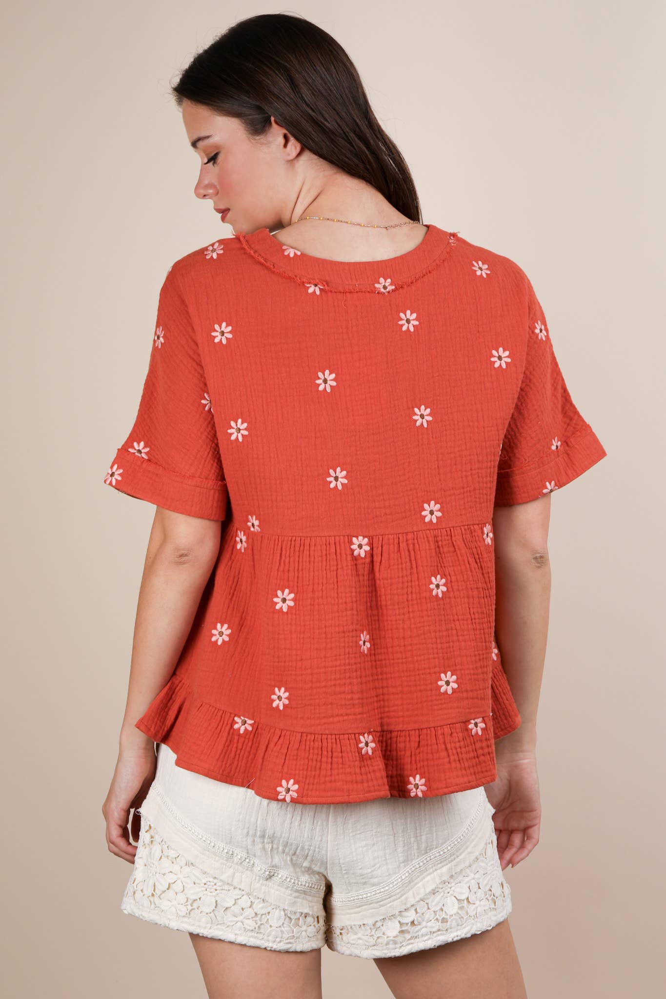 Melina Flower Embroidered Top