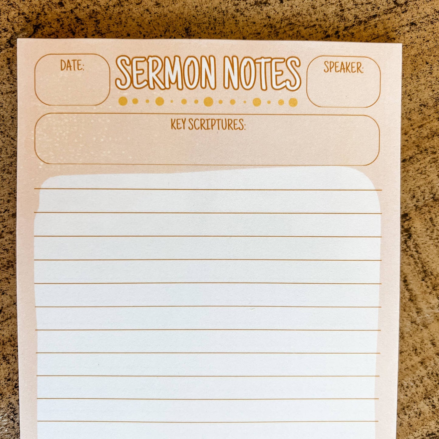 Beige - Sermon Notes Notepad