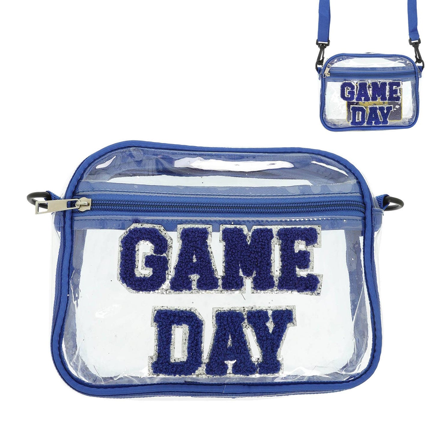 Game Day Clear Crossbody Bag - Blue & Red