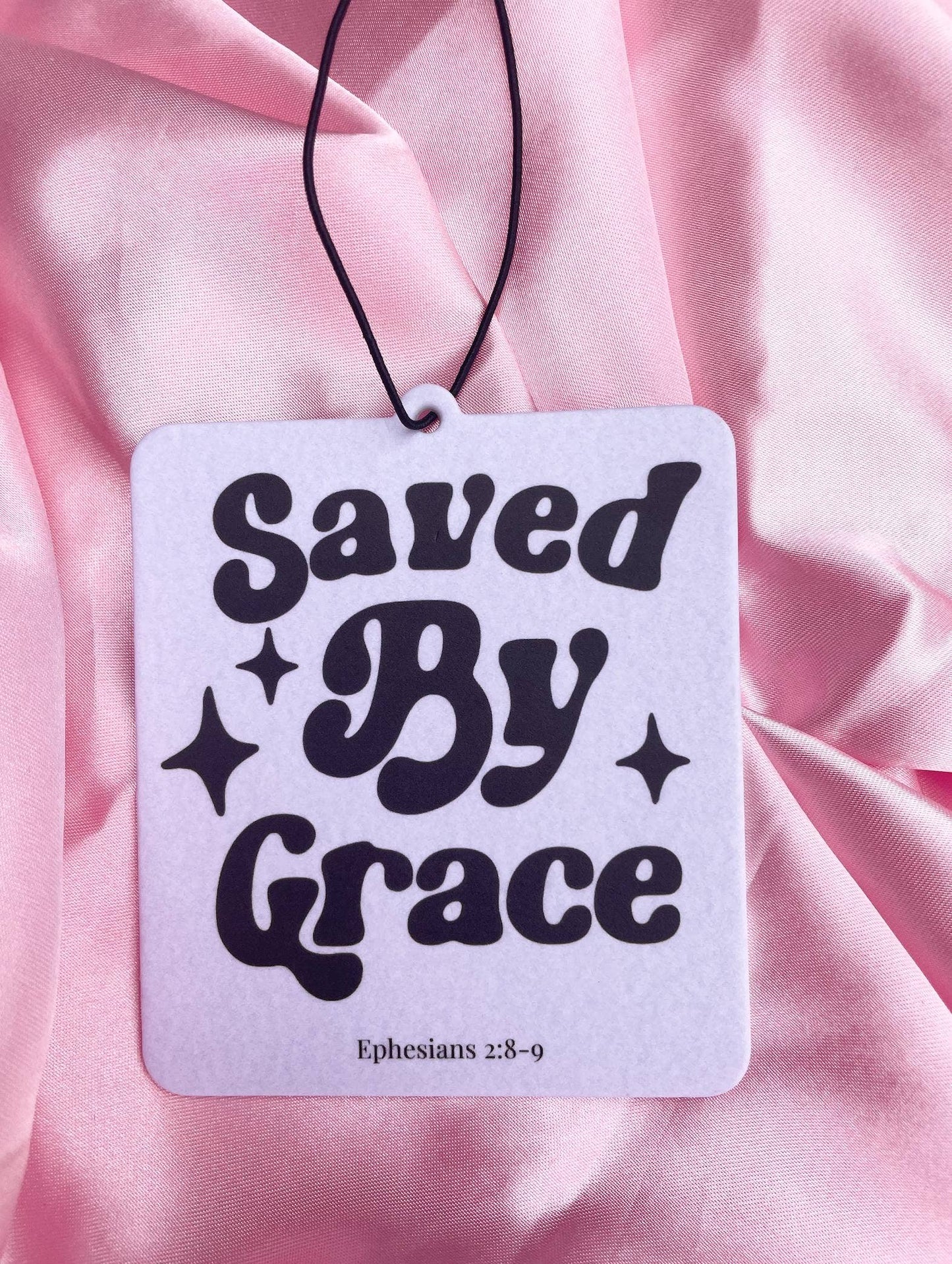 Saved by Grace Car Freshener - Ephesians 2:8-9 - Sandalwood Scent