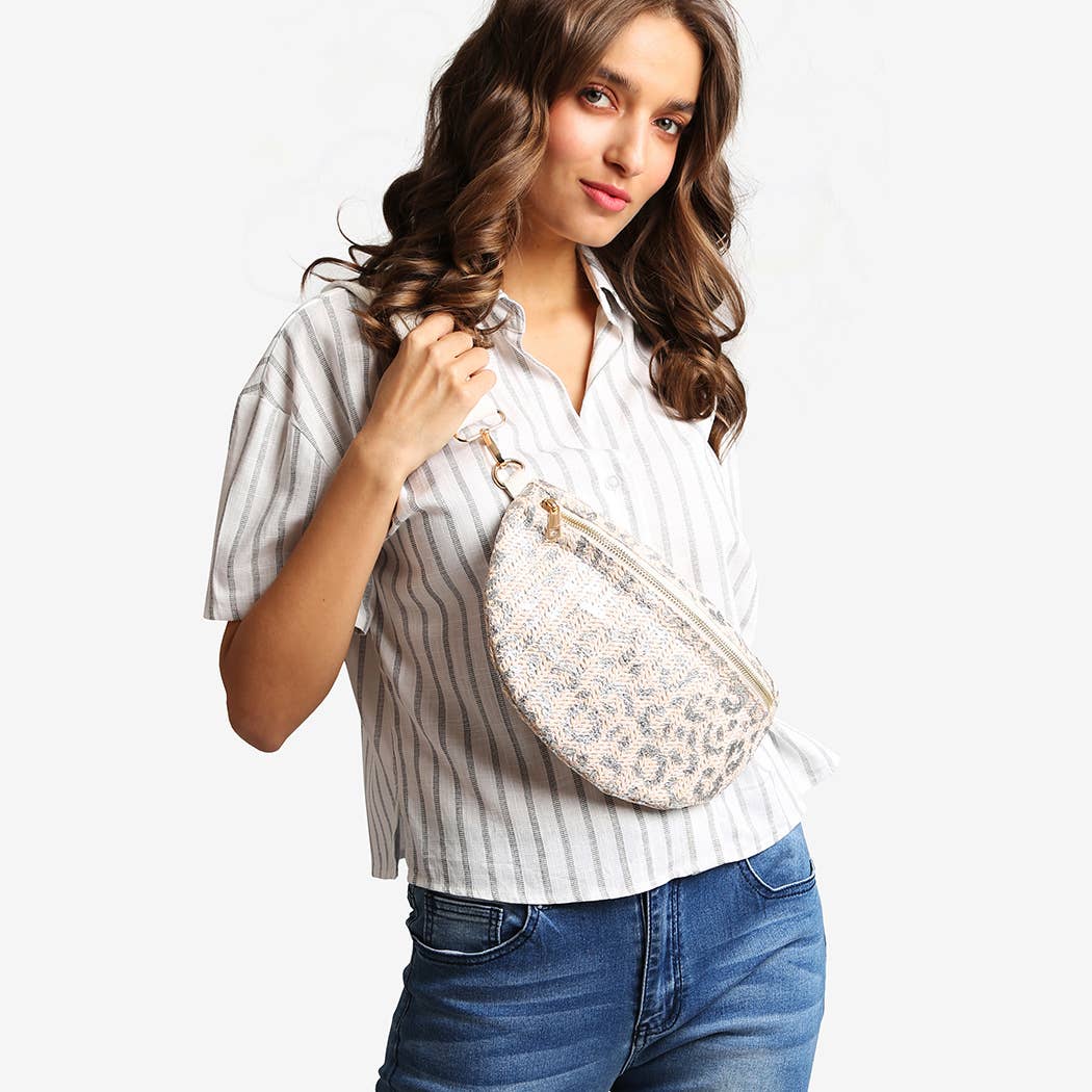 Leopard Pattern Adjustable Crossbody Belt Bag