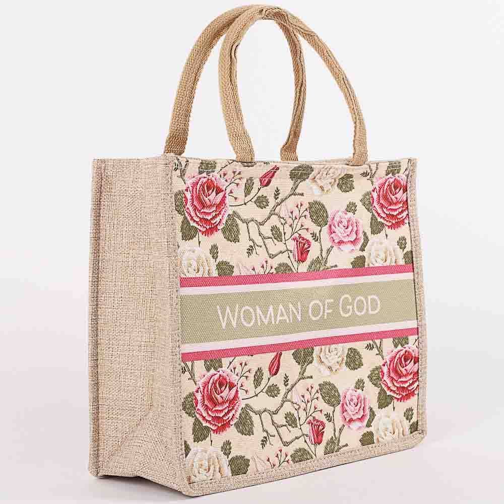 Canvas Tote - Woman of God - Floral