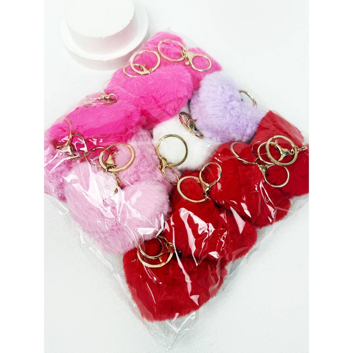 Fuzzy Fluffy Heart Keychain