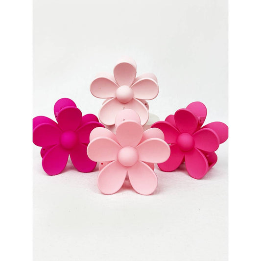 Pink Daisy Flower Hair Clips