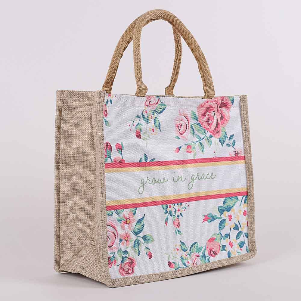 Canvas Tote - Grow in Grace - Floral