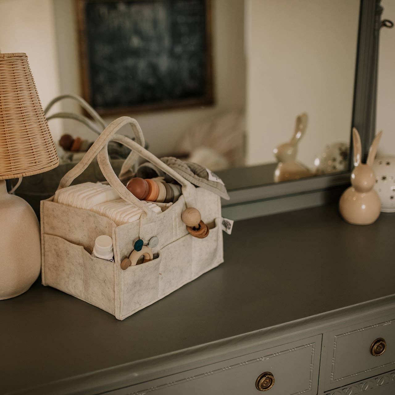 Parker Baby Co. -Diaper Caddy in White