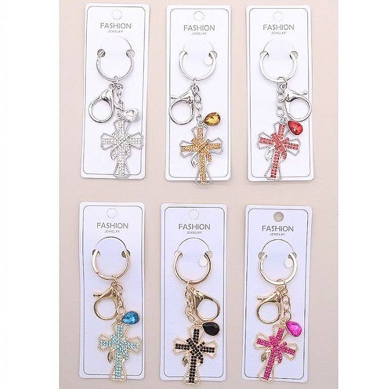 Bling Cross Key Chain