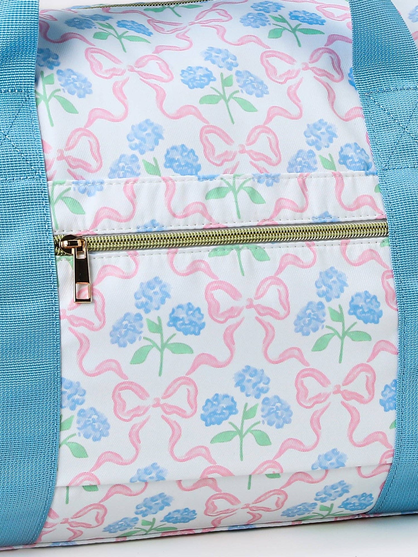 Hydrangea Bows Canvas Duffle Bag