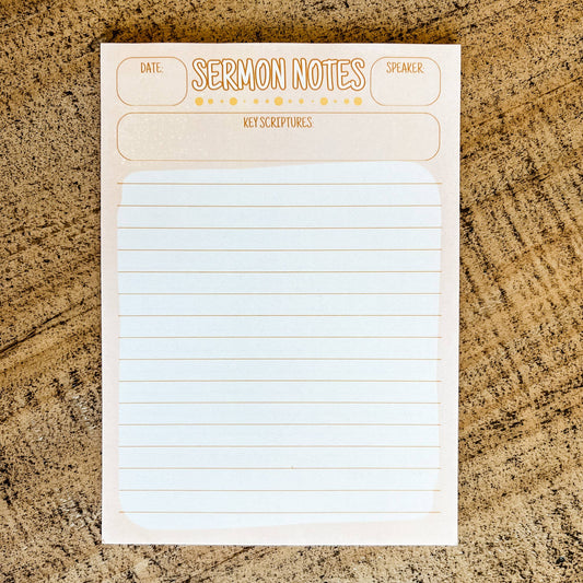 Beige - Sermon Notes Notepad