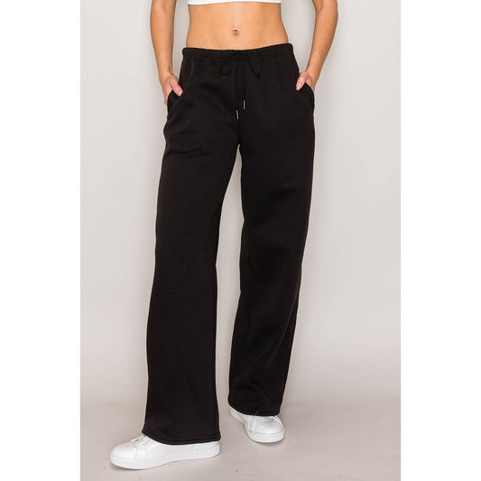 Lanie Wide Leg Fleece Joggers