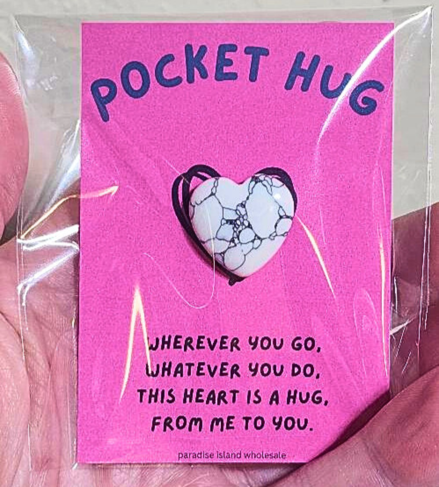 Pocket Hug Card w/ Stone Heart