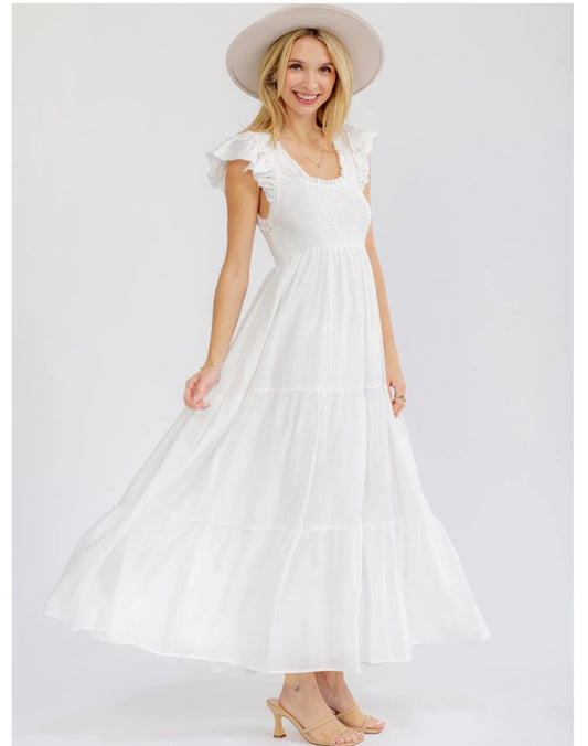 Clara Ruffle Sleeve Maxi Dress