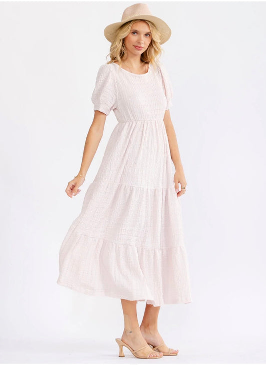 Maeve Smocked Short Sleeve Maxi Dress
