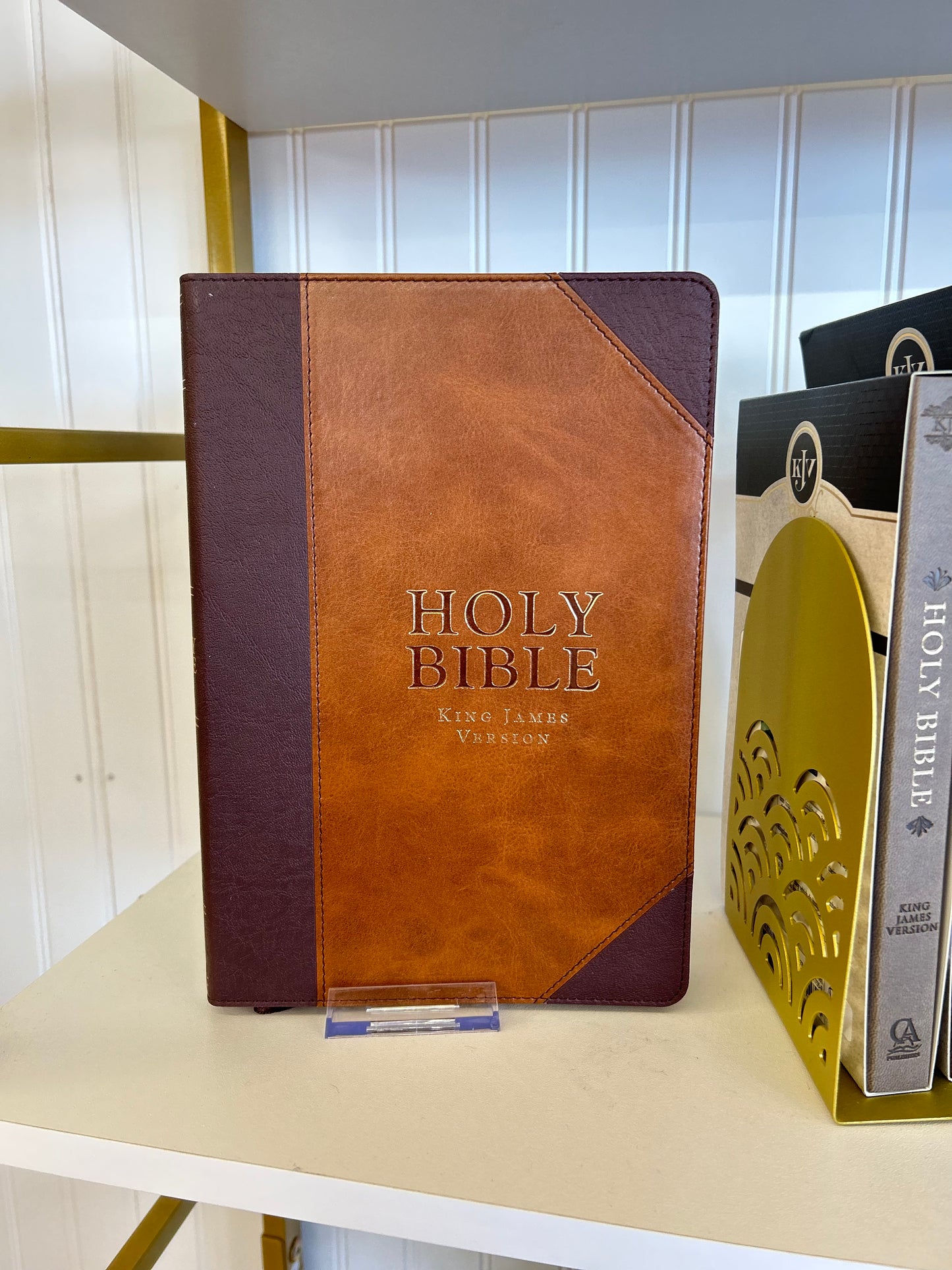 Brown Faux Leather Large Print Thinline Kjv Bible