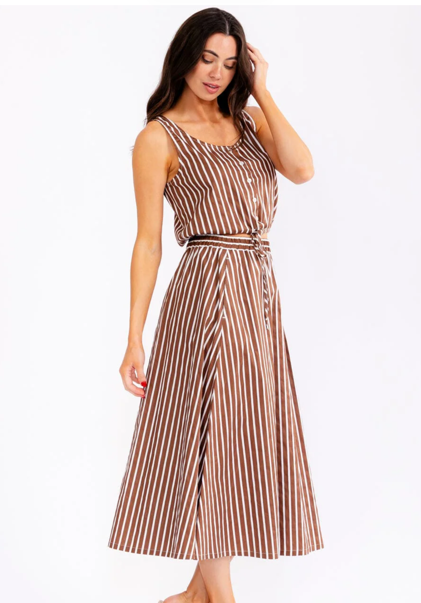 Maya sleeveless crop top & Elastic Waist Maxi