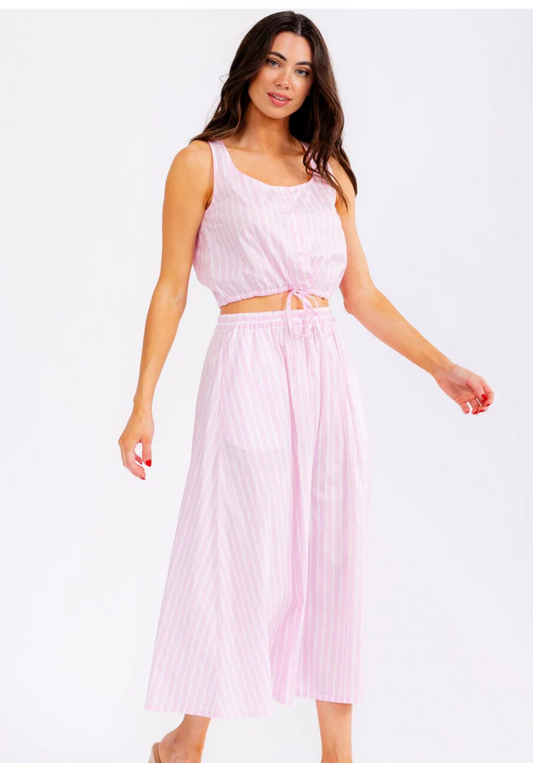 Maya sleeveless crop top & Elastic Waist Maxi