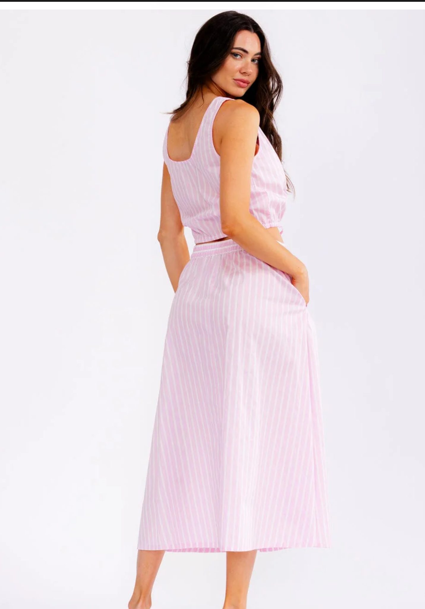Maya sleeveless crop top & Elastic Waist Maxi
