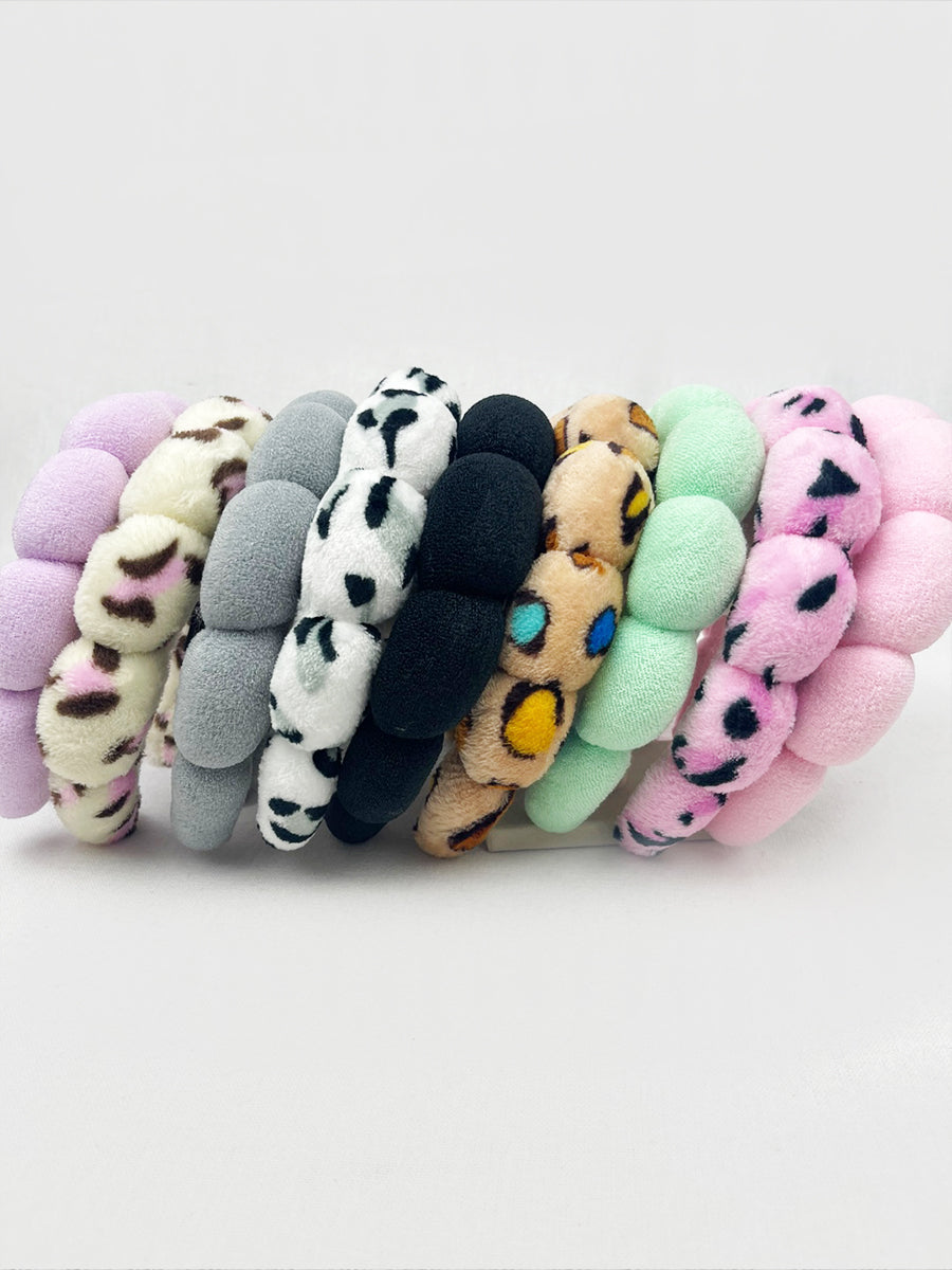 Leopard/Solid Mix Spa Headbands